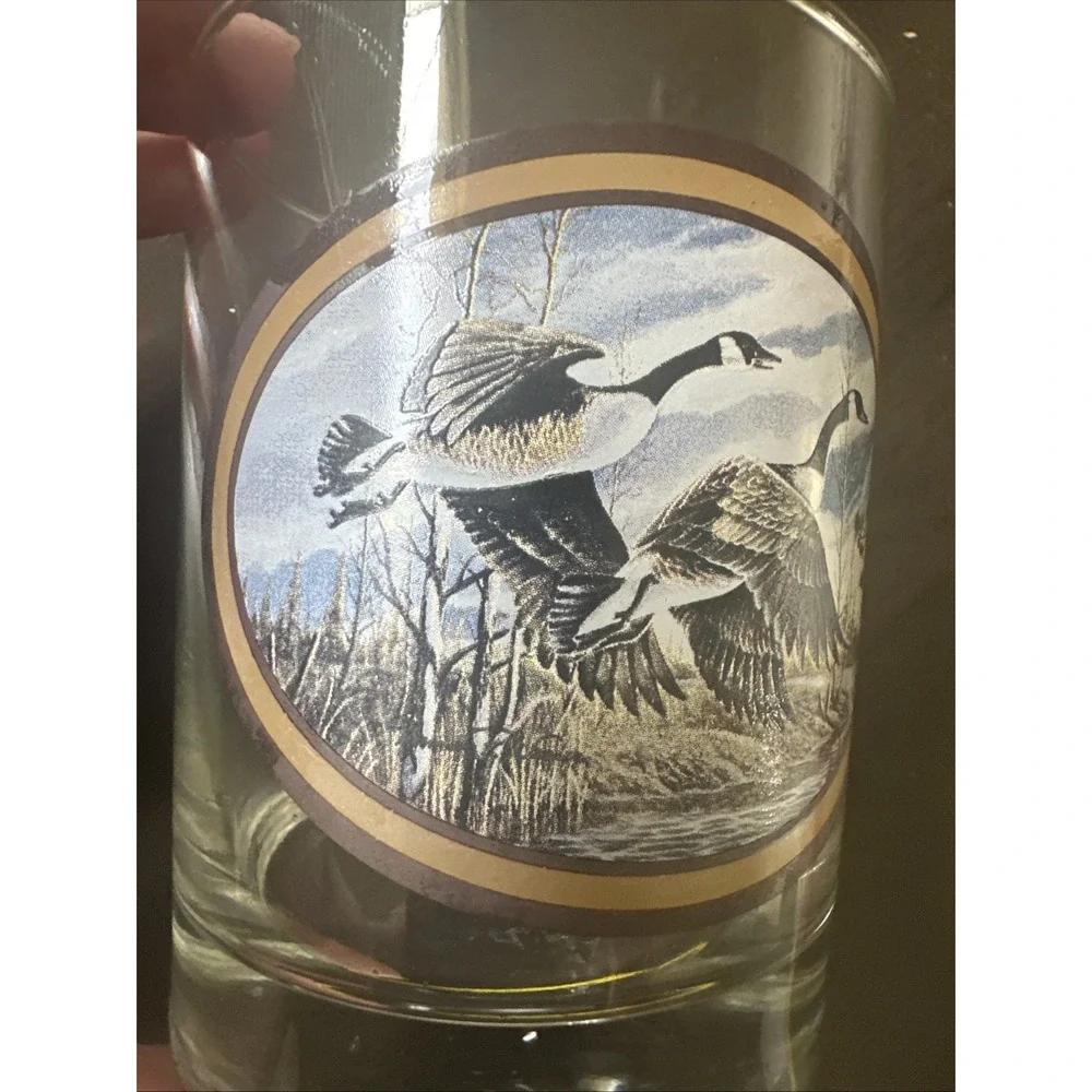 One Vintage 1960's Flying Geese Rocks Glass by Norman R. Wamer Outdoor Bar